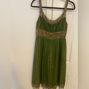 Adrianna Papell green evening dress